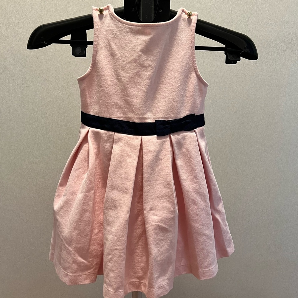 Pink Sleeveless Pleated Kids Dress with Bow Janie and Jack